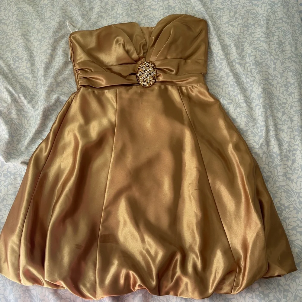 Betsy & Adam Elegant Gold Kids Dress - Picture 1 of 3
